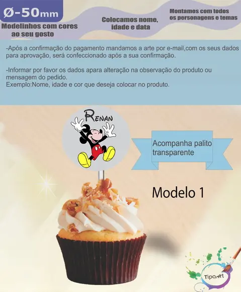 Topper 5 cm -mickey