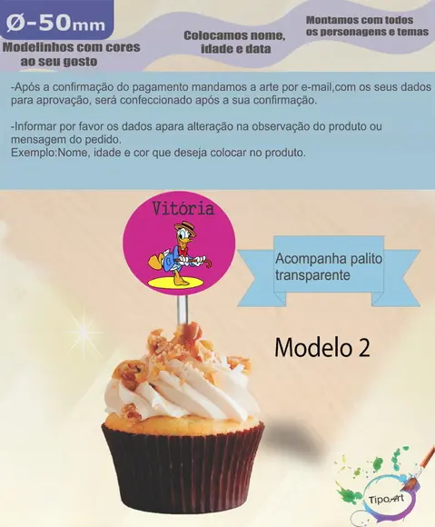 Topper 5 cm -pato Donald