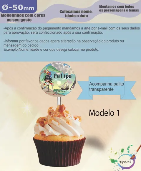 Topper 5 cm -pirata