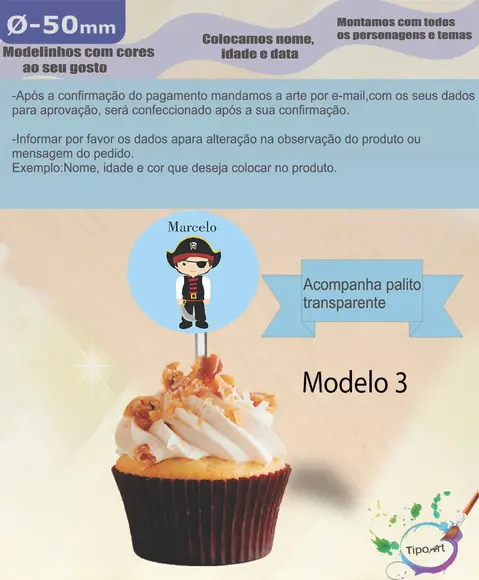 Topper 5 cm -pirata