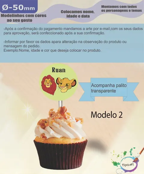 Topper 5 cm -rei Leão