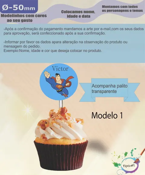 Topper 5 cm -super Homem