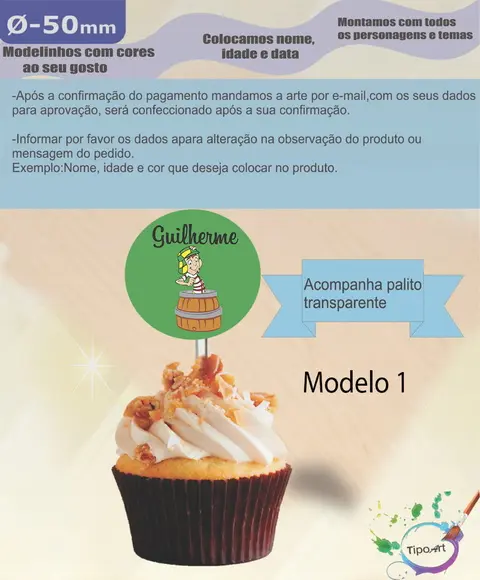 Topper 5 cm -turma do Chaves