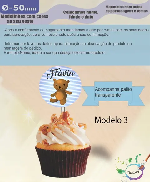 Topper 5 cm -ursinho