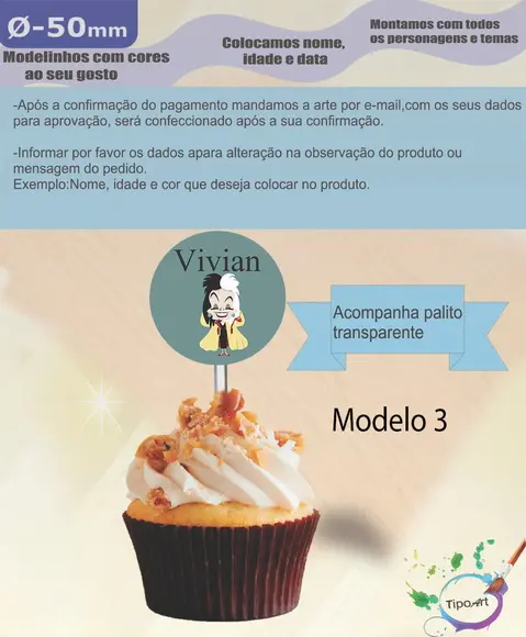 Topper 5 cm -vilões