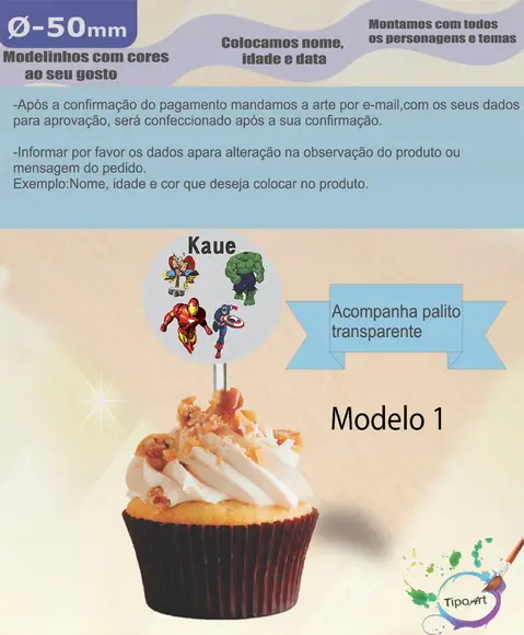 Topper 5 cm -vingadores