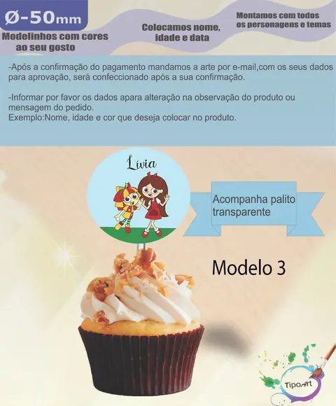 Topper- Sitio do Pica Pau Amarelo- 5 cm