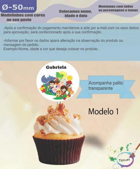 Topper- Sitio do Pica Pau Amarelo- 5 cm