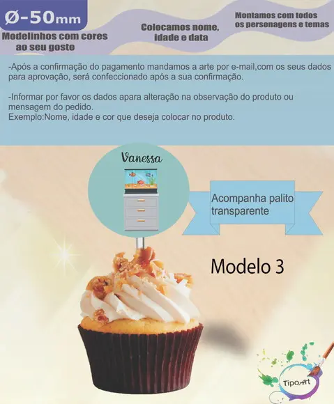 Topper-aquário- 5 cm