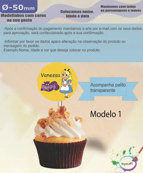 Topper-alice- 5 cm