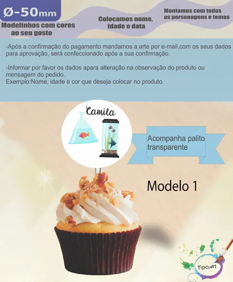 Topper-aquário- 5 cm