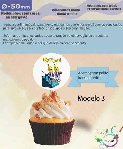 Topper-bananas de Pijama - 5 cm