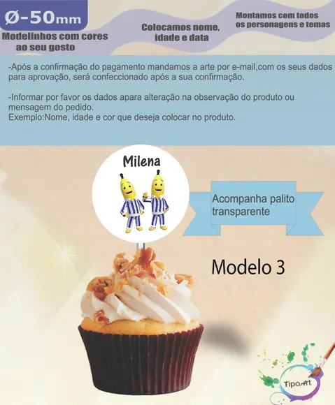 Topper-bananas de Pijama - 5 cm