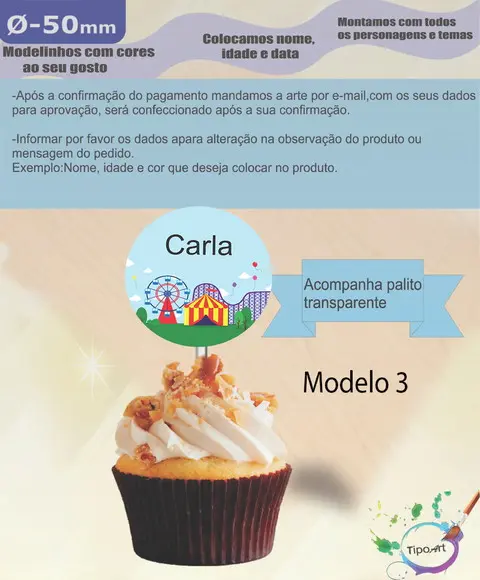 Topper-circo 5 cm