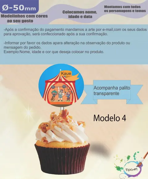 Topper-circo 5 cm
