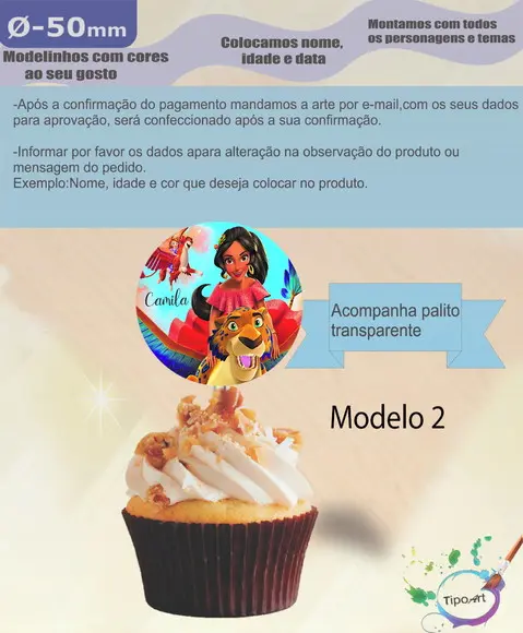 Topper-elena de Avalor- 5 cm