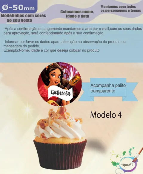 Topper-elena de Avalor- 5 cm