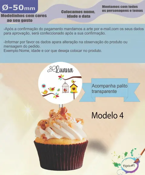 Topper-jardim Encantado- 5 cm