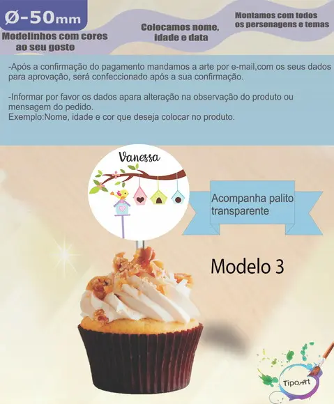 Topper-jardim Encantado- 5 cm