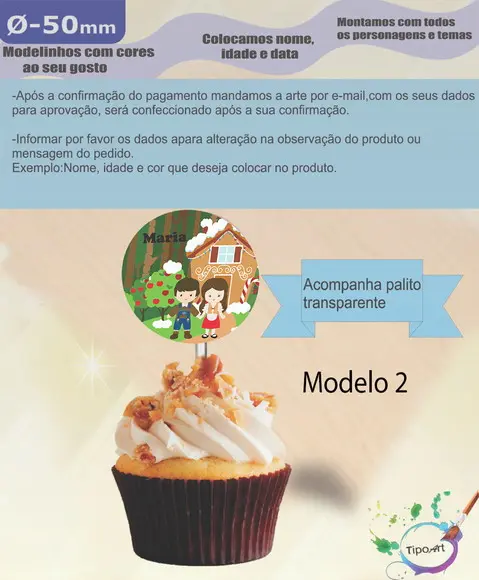 Topper-joão e Maria- 5 cm