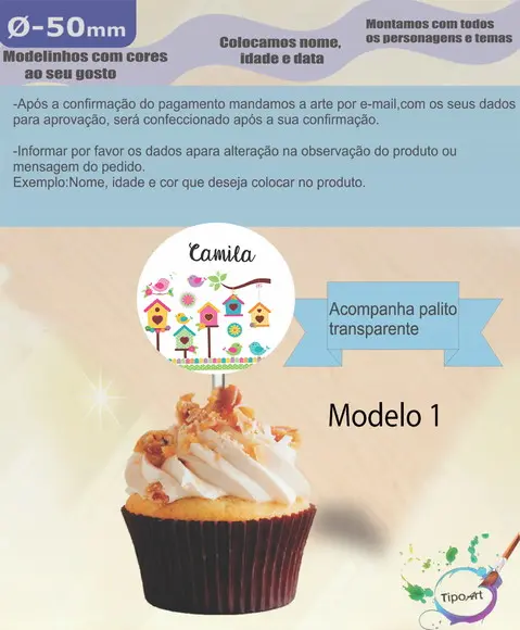 Topper-jardim Encantado- 5 cm