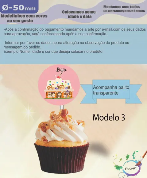 Topper-joão e Maria- 5 cm