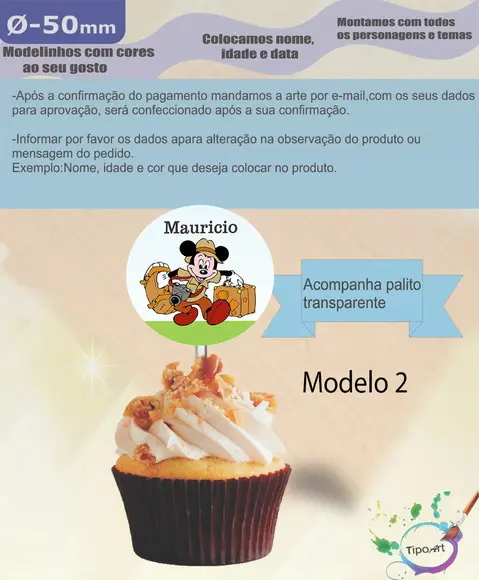 Topper-mickey Safari 5 cm