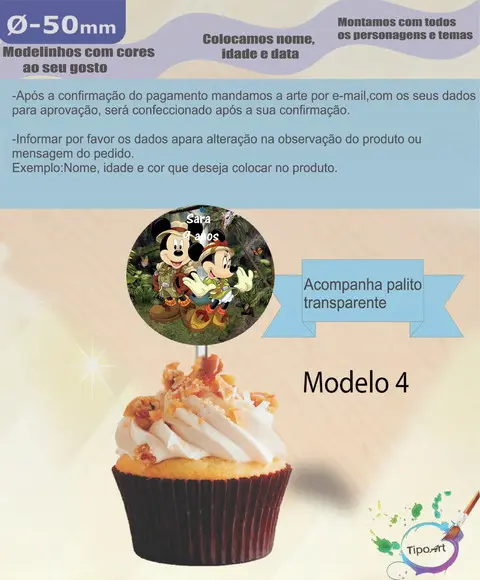 Topper-mickey Safari 5 cm