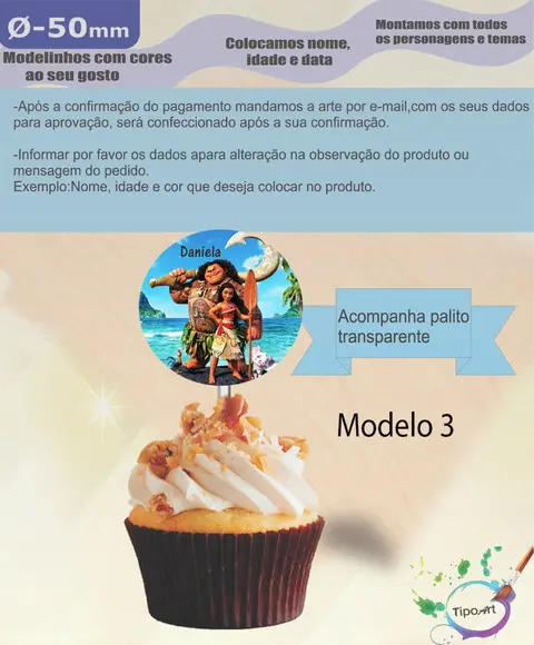 Topper-moana e Mauí- 5 cm