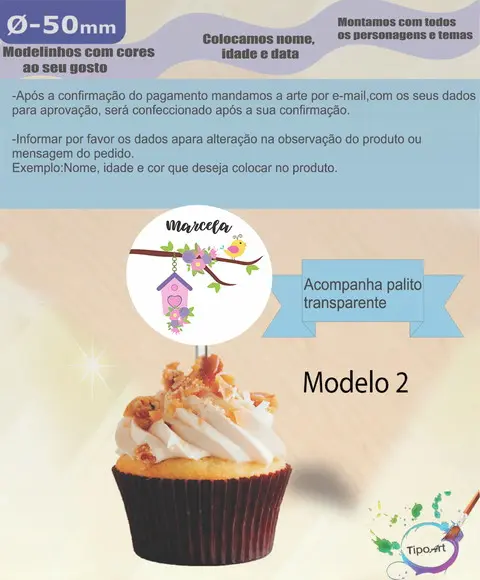Topper-jardim Encantado- 5 cm