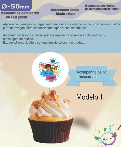 Topper-mundo Bita- 5 cm