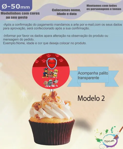 Topper-patrulha Canina- 5 cm