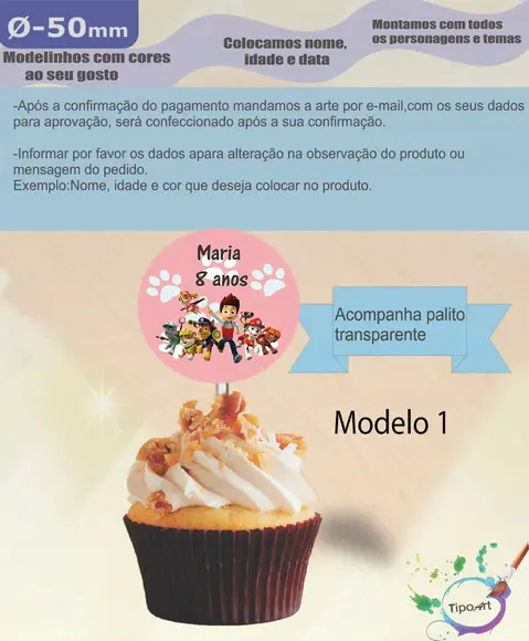 Topper-patrulha Canina- 5 cm