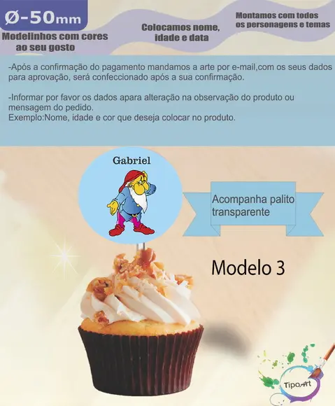 Topper-sete Anões - 5 cm
