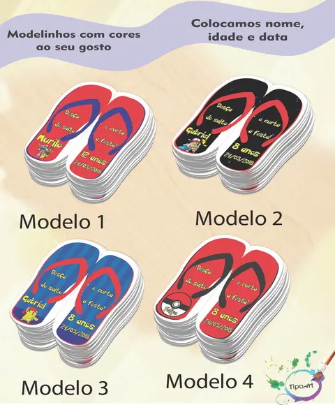 Vale Conforto,formato Chinelo-pokemon