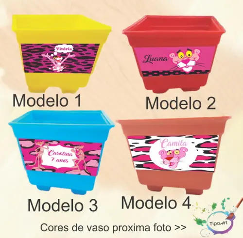 Vaso-pantera Cor de Rosa