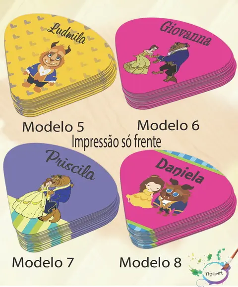 Ventarolas Personalizadas-bela e a Fera