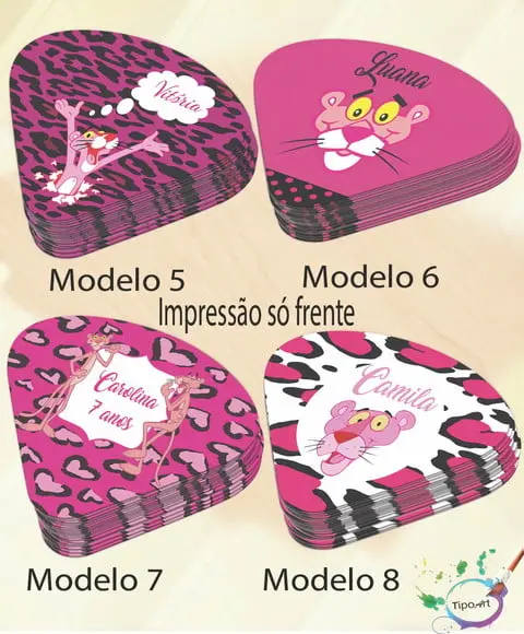 Ventarolas Personalizadas-pantera Cor de Rosa