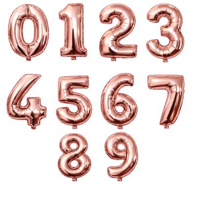 Arquivo de Corte Digital Topo de Bolo Numeros Balões Rosa Gold