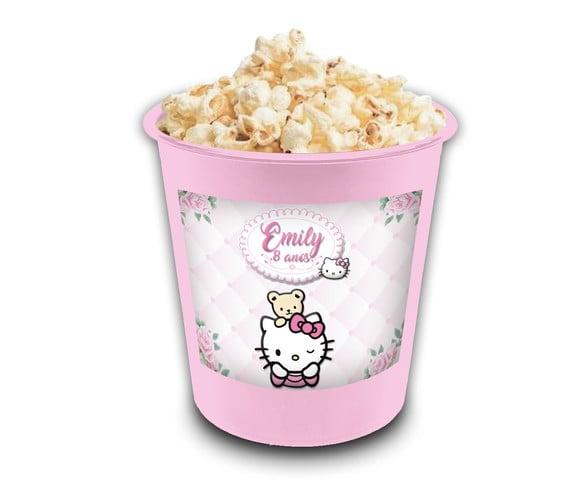 Balde Pipoca 1l Personalizado Hello Kitty