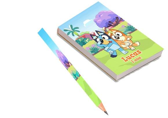 Bloquinho para Rascunho + Lapis Bluey e Bingo