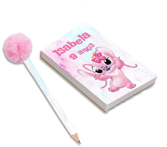 Bloquinho para Rascunho + Lapis Angel Stich