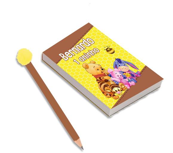 Bloquinho para Rascunho+ Lápis Ursinho Pooh