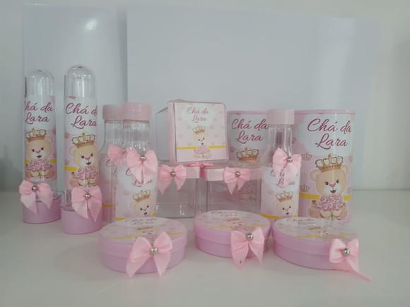 Kit Kit Cofrinho,tubete,latinha,garrafinha Moan Ursinha Rosa