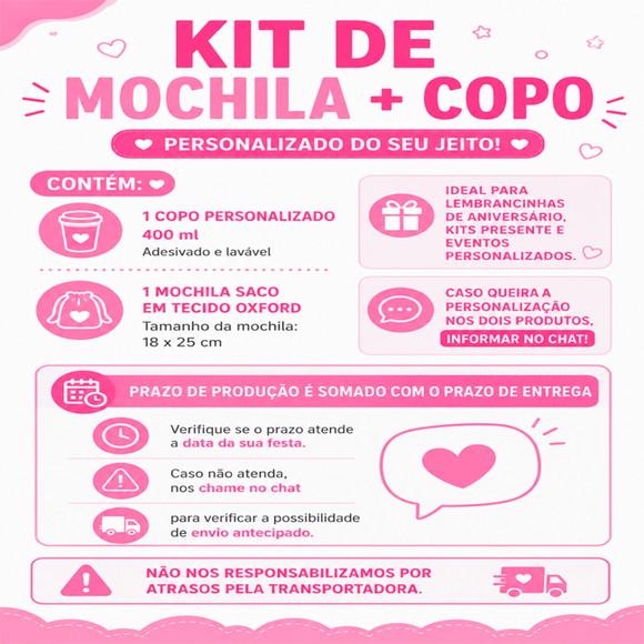Kit Lembrancinha Copo 400ml+mochila Brasil 2026 Copa