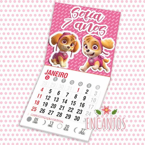 Mini calendário imã de geladeira