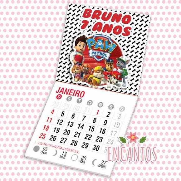 Mini calendário imã de geladeira
