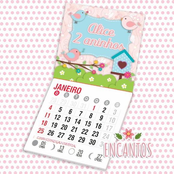 Mini calendário imã de geladeira