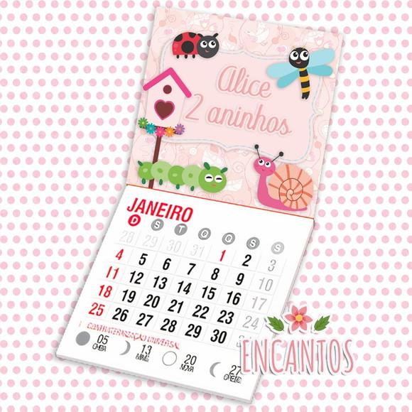 Mini calendário imã de geladeira