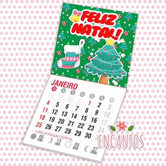 Mini calendário imã de geladeira